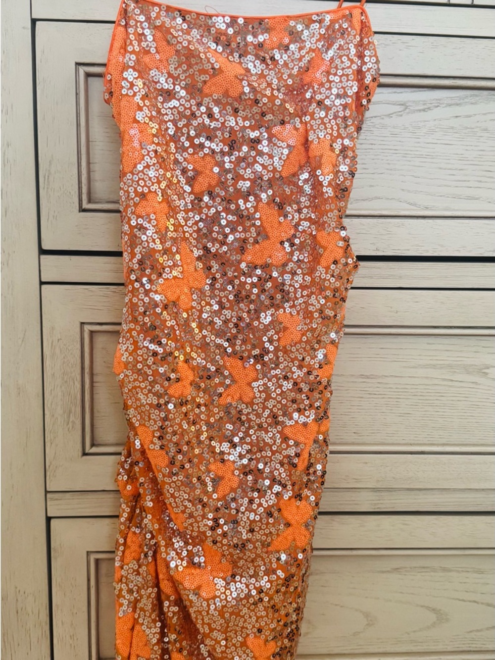 NWOT Forever 21 Orange Silver Sequin Dress Size Medium ✨